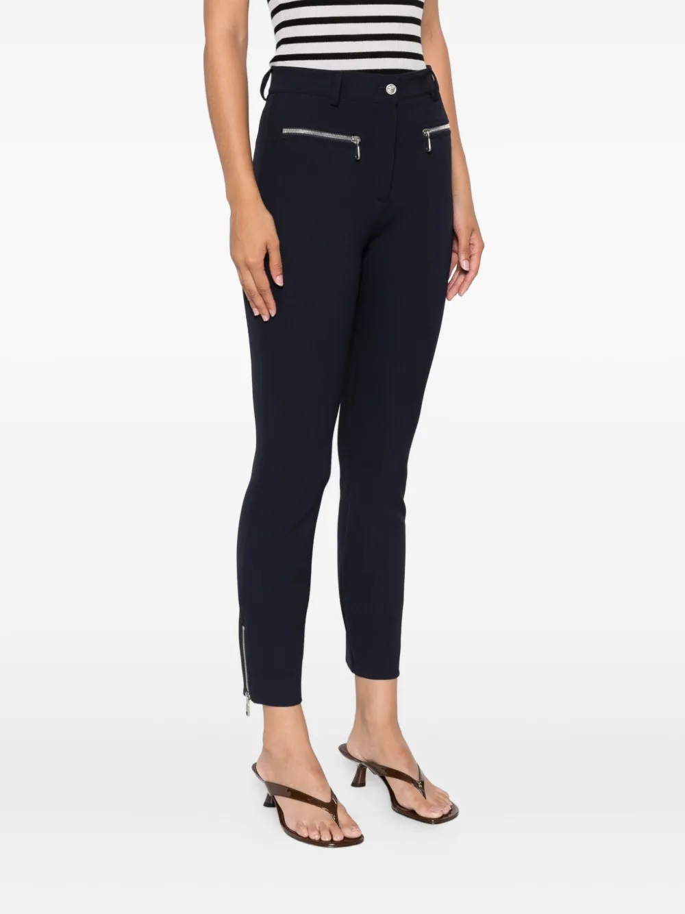 ETRO zip-detailing skinny trousers Blauw
