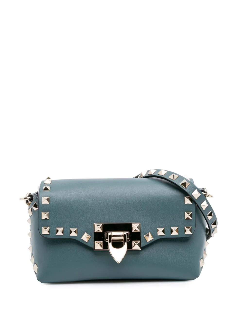 Valentino Garavani Pre-Owned 2018-2025 Mini Leather Rockstud Flap crossbody bag | Blue | Image 1