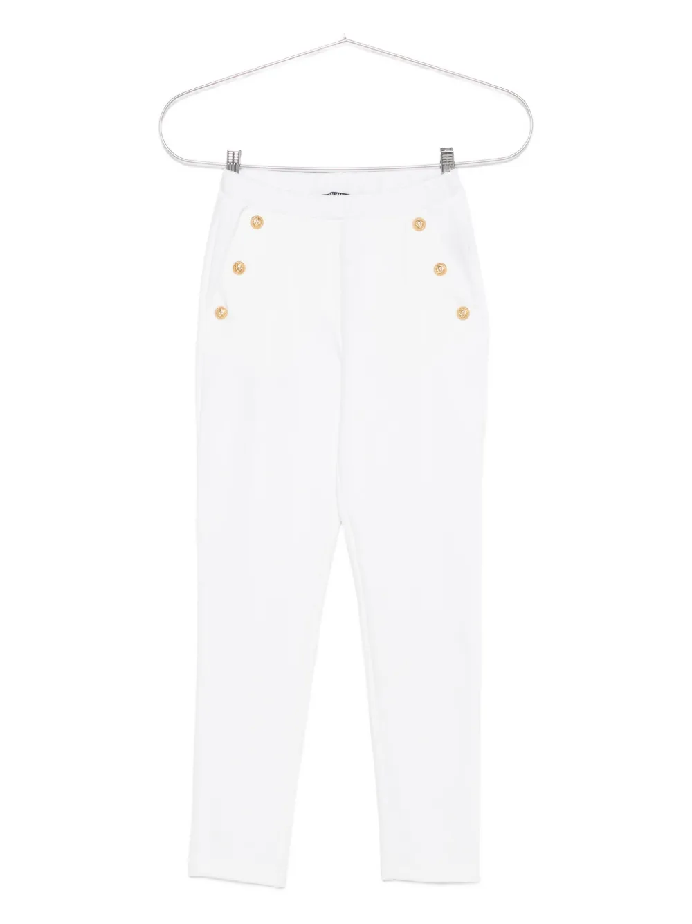 Balmain Kids button-detail trousers Wit