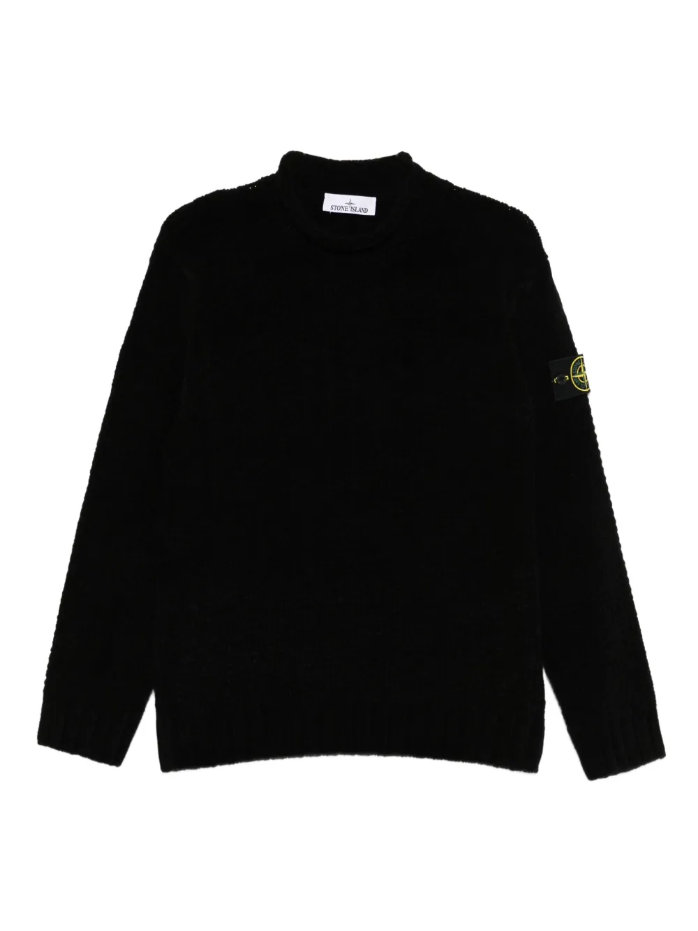 Stone Island logo-badge sweater Zwart