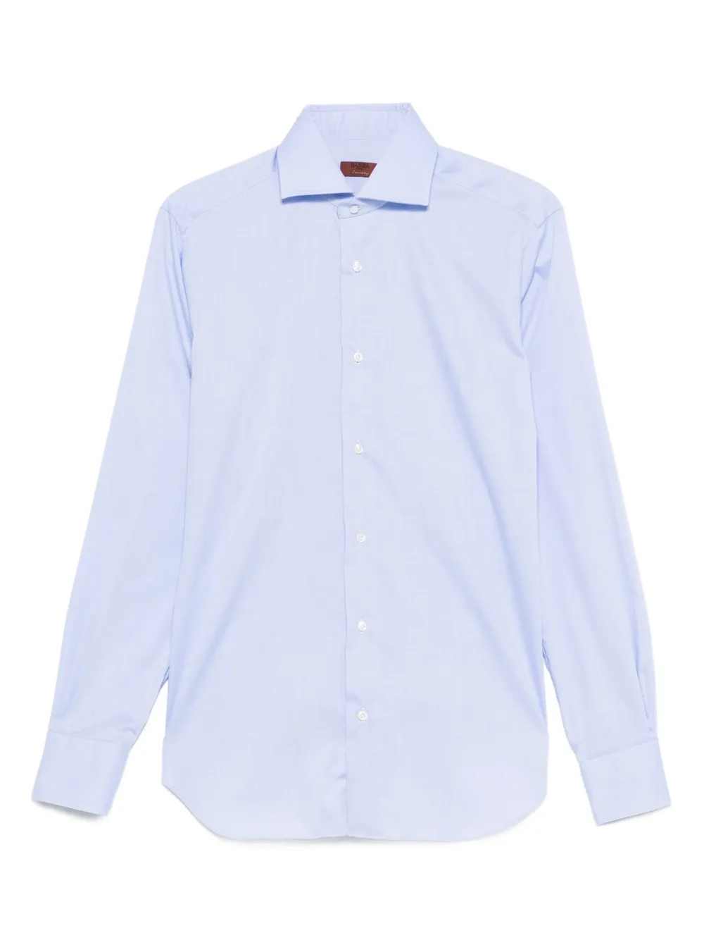 Barba button-fastening cotton shirt Blauw