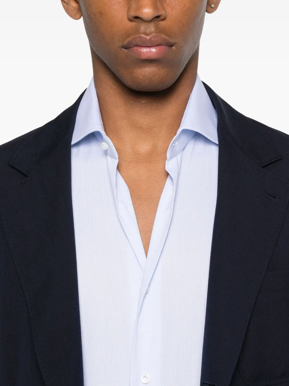 Barba Overhemd met knoopsluiting Blauw