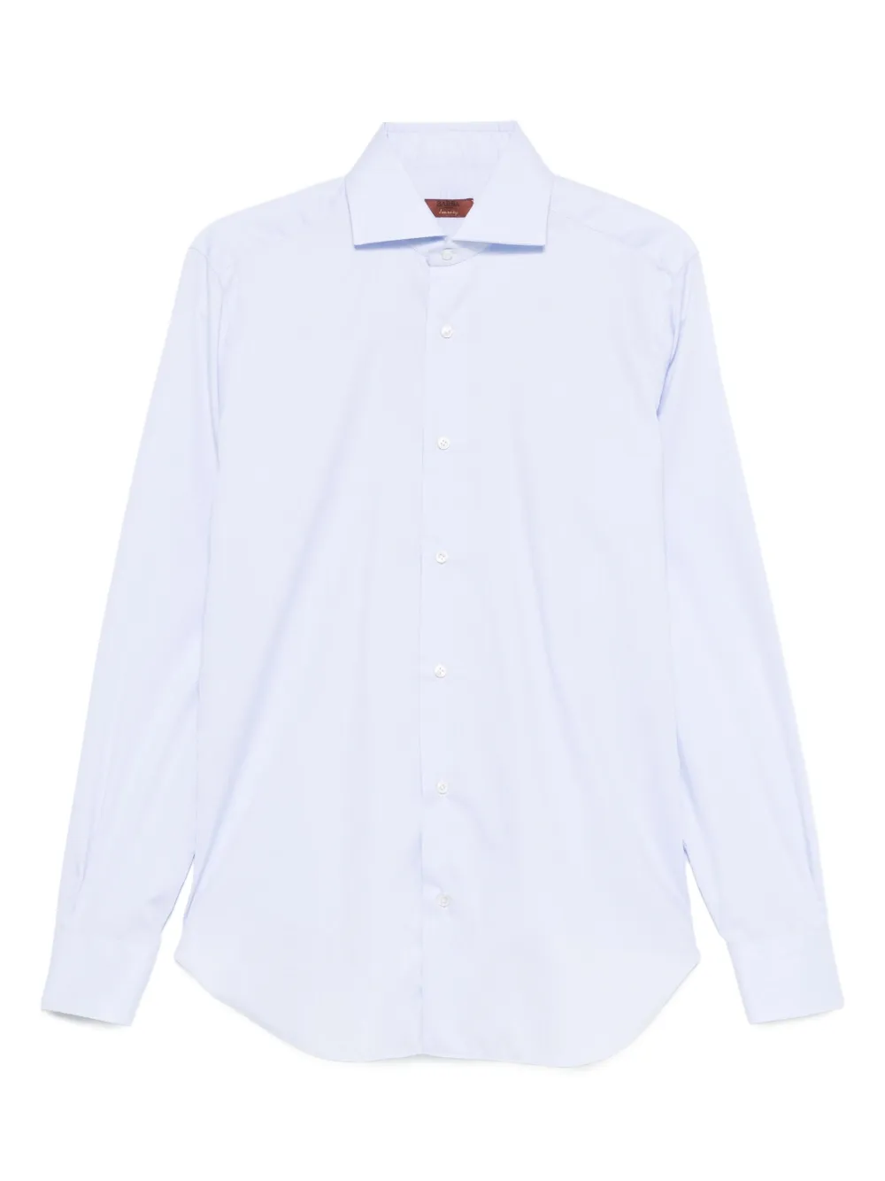 Barba button-fastening cotton shirt Blauw
