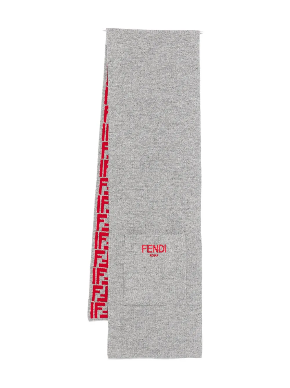 Fendi Kids FF logo scarf Grijs