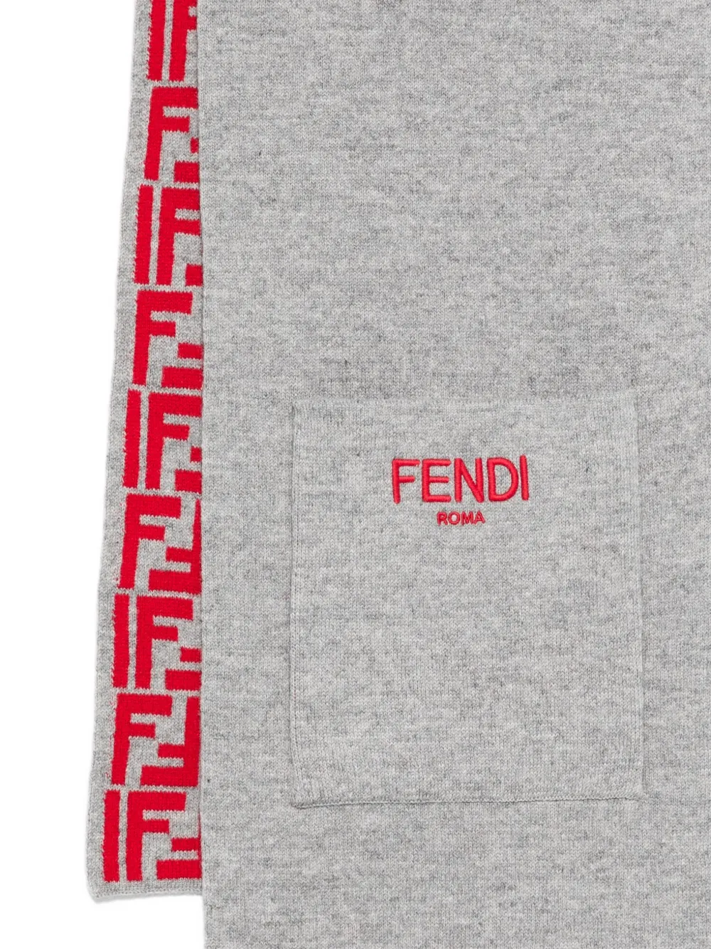 Fendi Kids FF logo scarf Grijs
