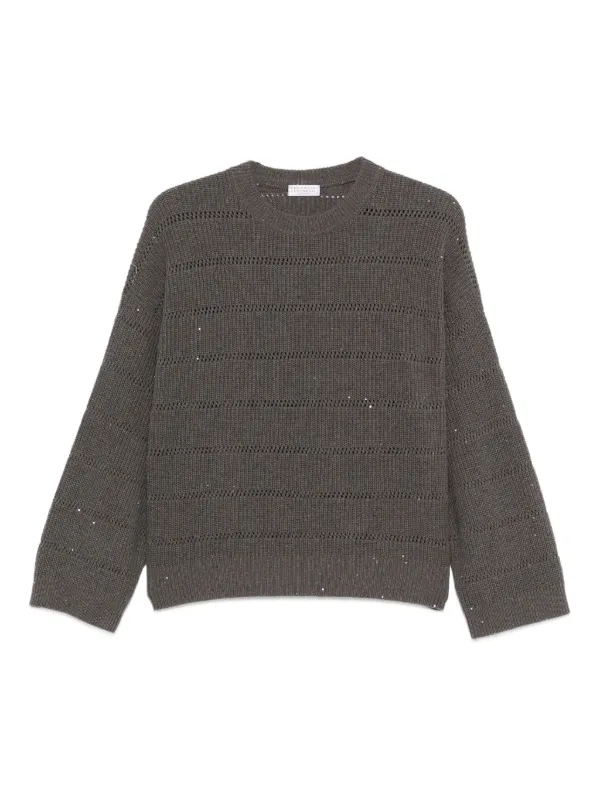 BRUNELLO CUCINELLI ブルネロクチネリ スパンコールセーター Brunello Cucinelli スパンコール セーター | グレー | FARFETCH JP