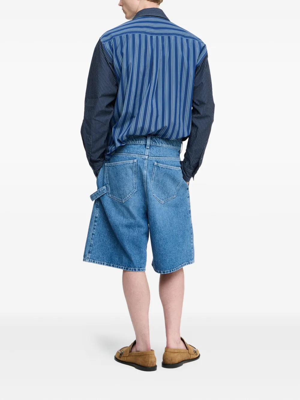 JW Anderson Twisted Workwear denim shorts met ankerpatch Blauw