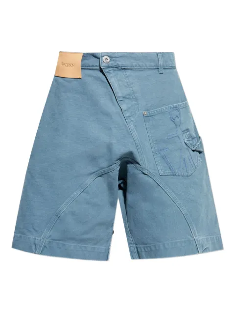JW Anderson Twisted Workwear anchor-patch denim shorts