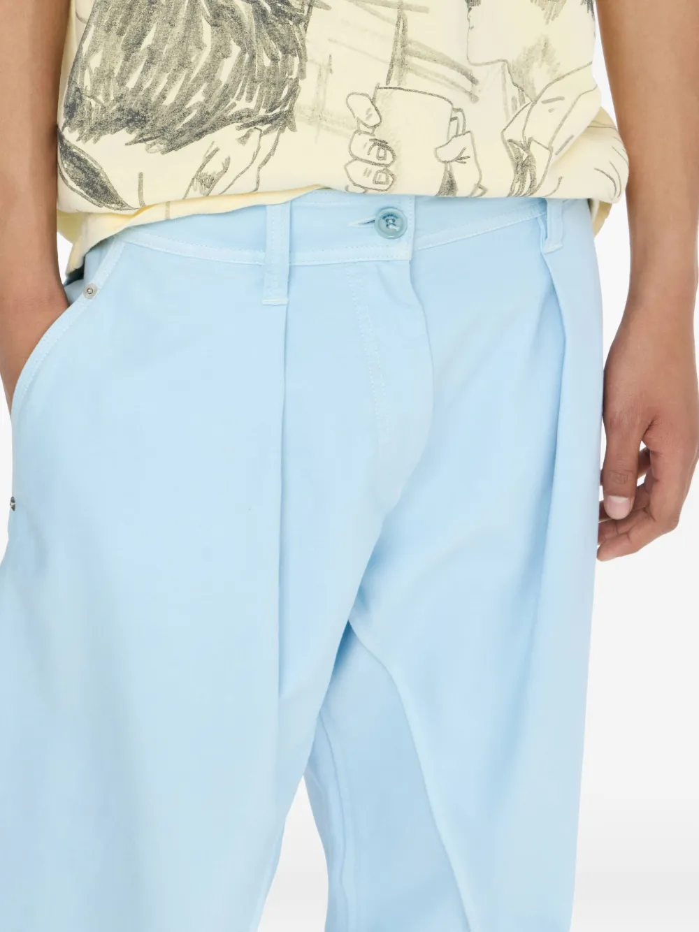 JW Anderson Broek met gedraaide zoom Blauw