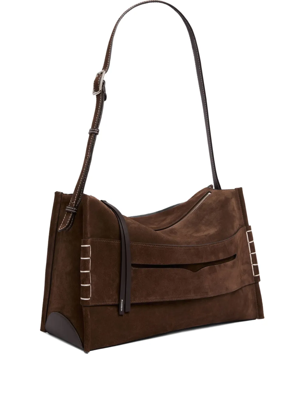 Jw Anderson Messenger Suede Shoulder Bag In Brown
