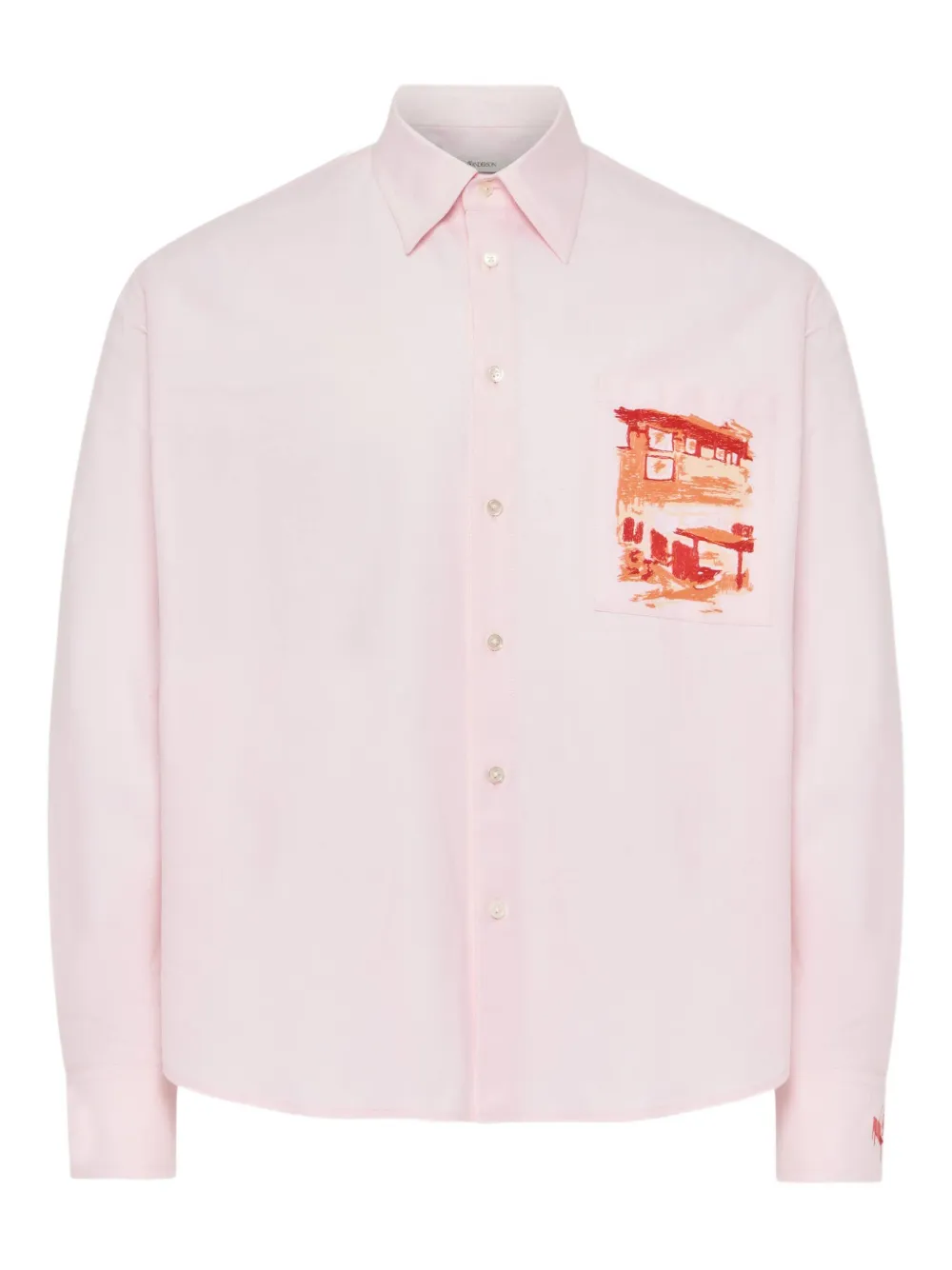 JW Anderson Katoenen overhemd met zakprint Roze