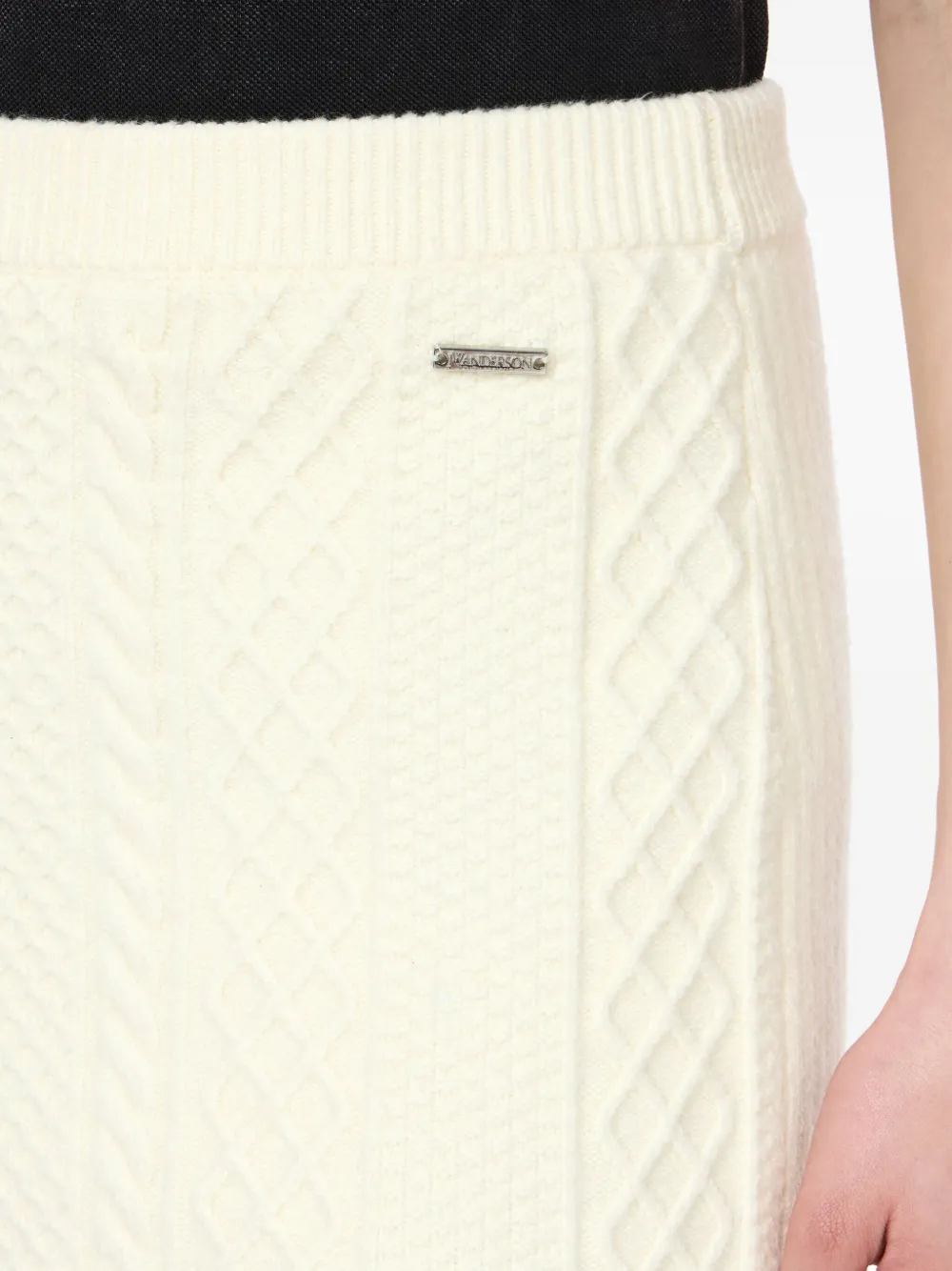 JW Anderson Kabelgebreide mini-rok Beige