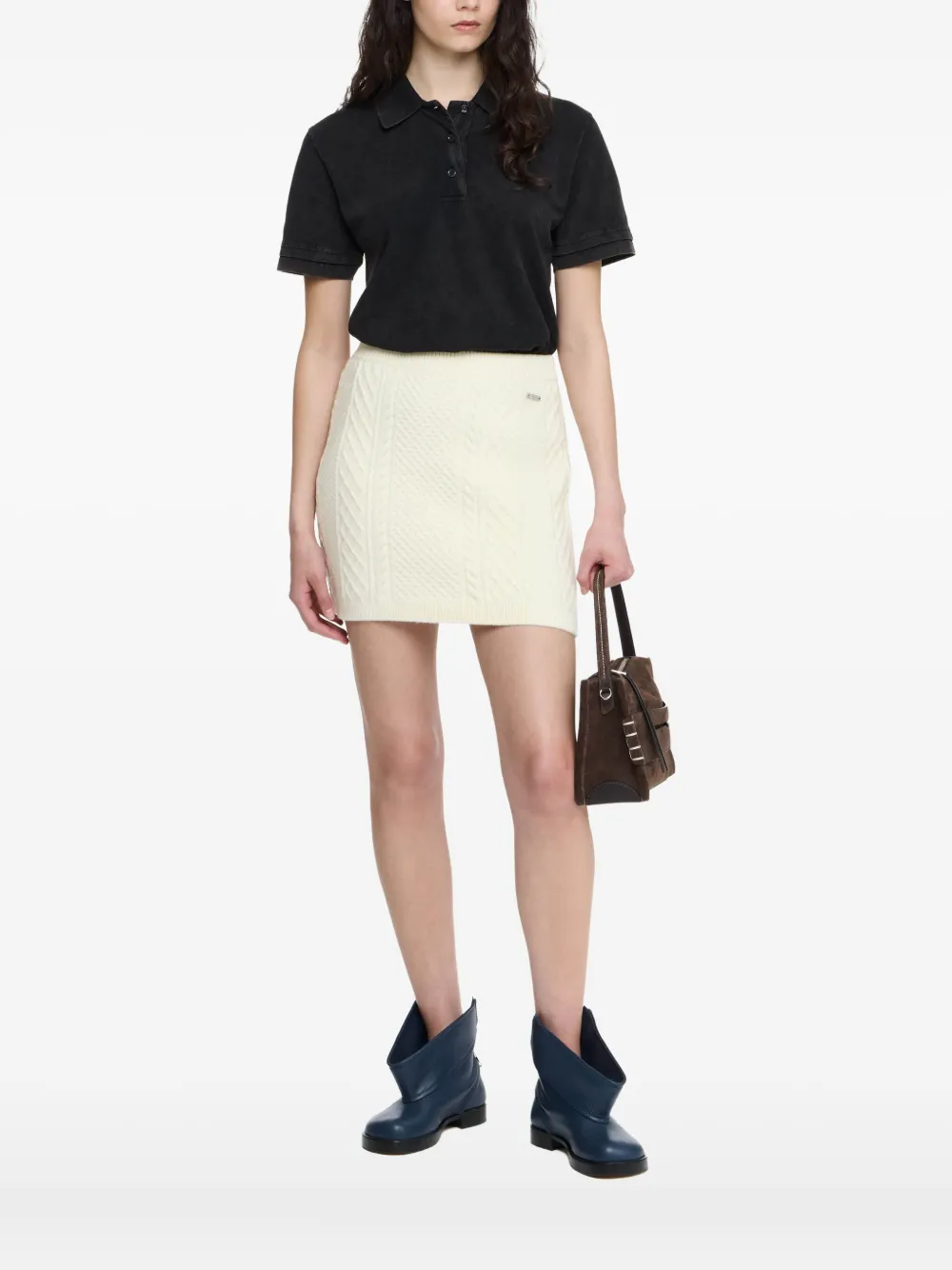 Jw Anderson Cable-knit Mini Skirt In Neutral