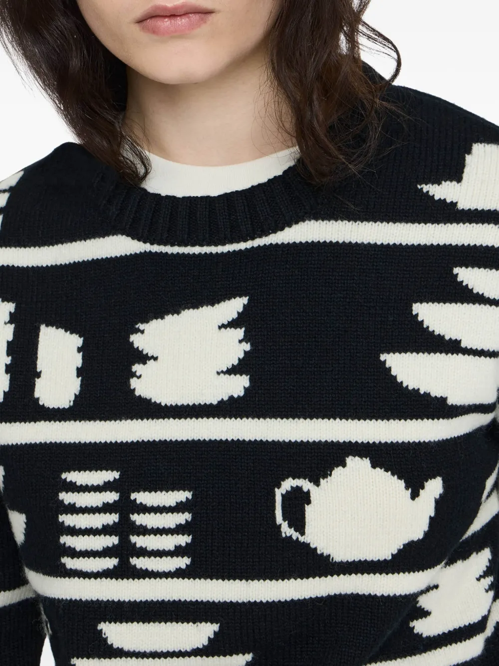 JW Anderson Trui met ronde hals en patroon Zwart