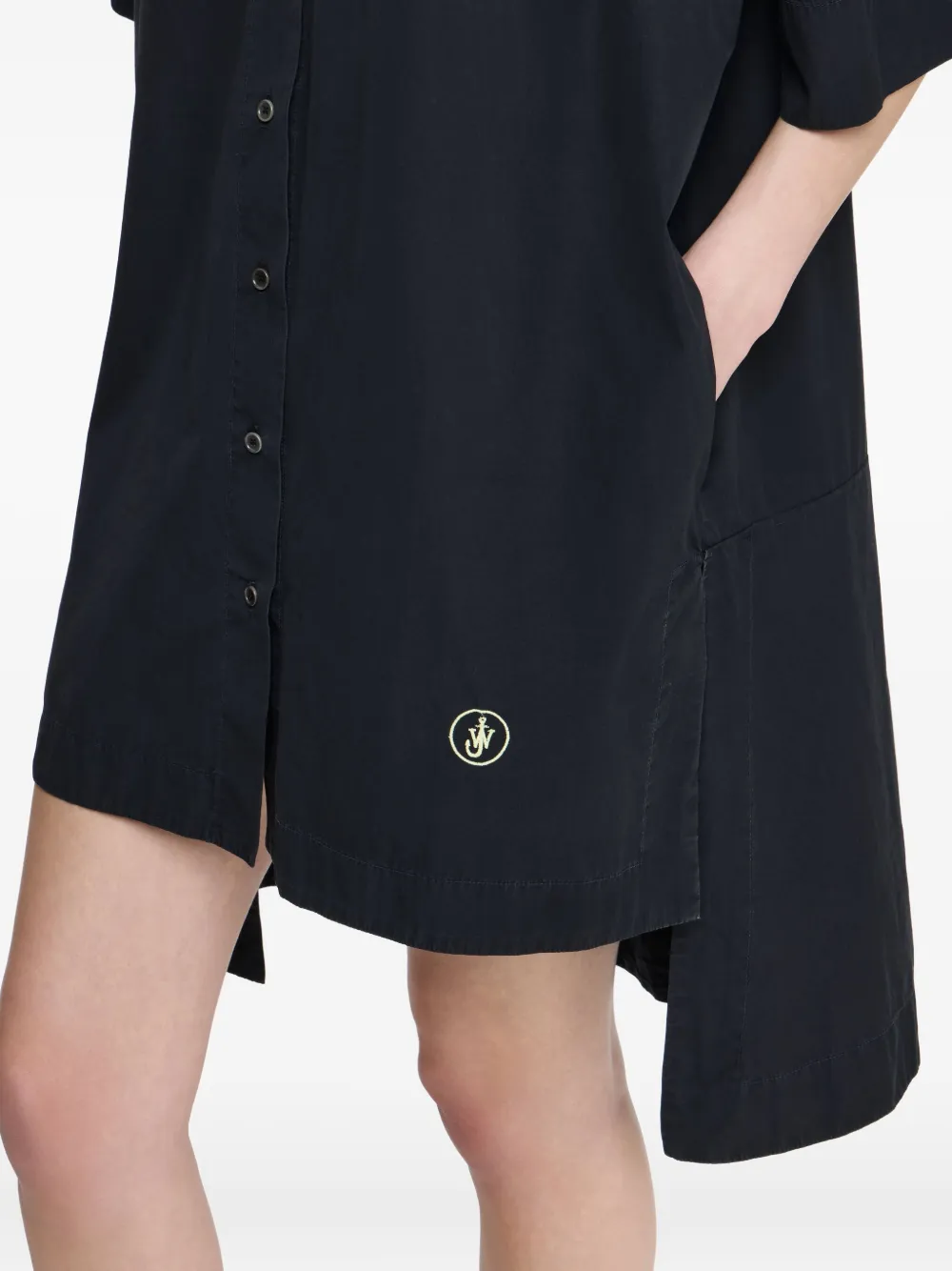 JW Anderson Jurk met korte mouwen en zak Zwart