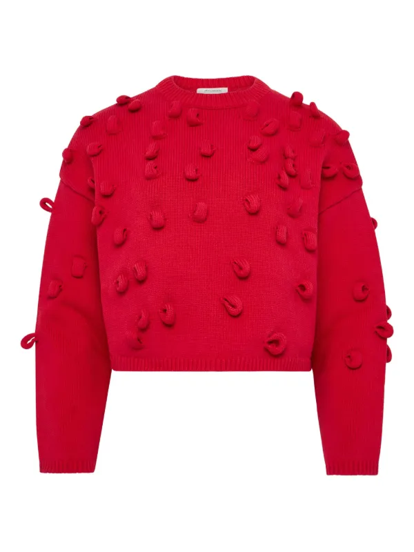 JW Anderson Cropped Loop Jumper in Red