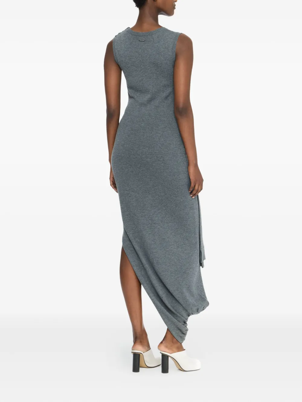 JW Anderson Gedrapeerde jurk met gestrikte taille Grijs