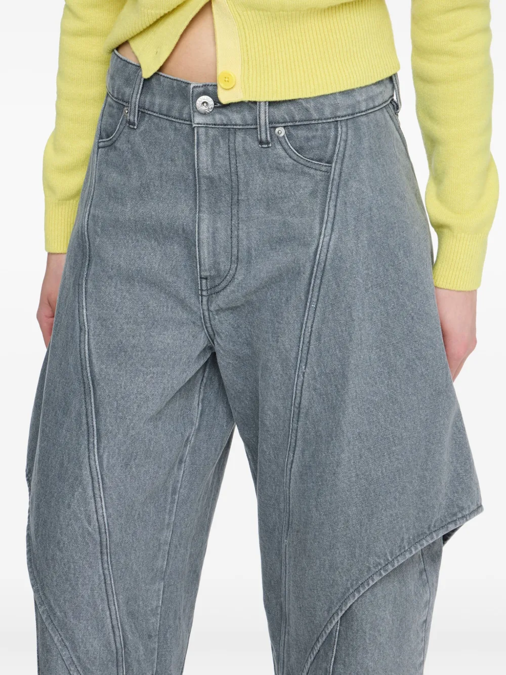 JW Anderson Denim broek met vlakken Grijs