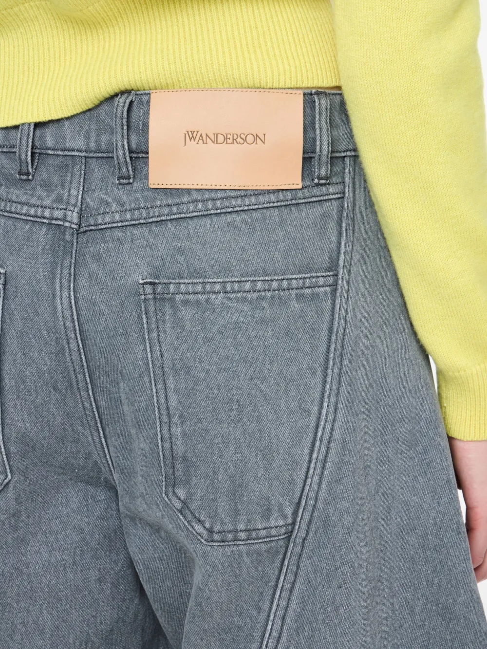 JW Anderson Denim broek met vlakken Grijs