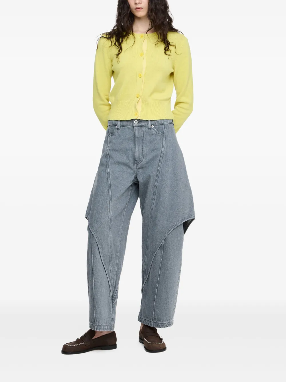 JW Anderson Denim broek met vlakken - Grijs