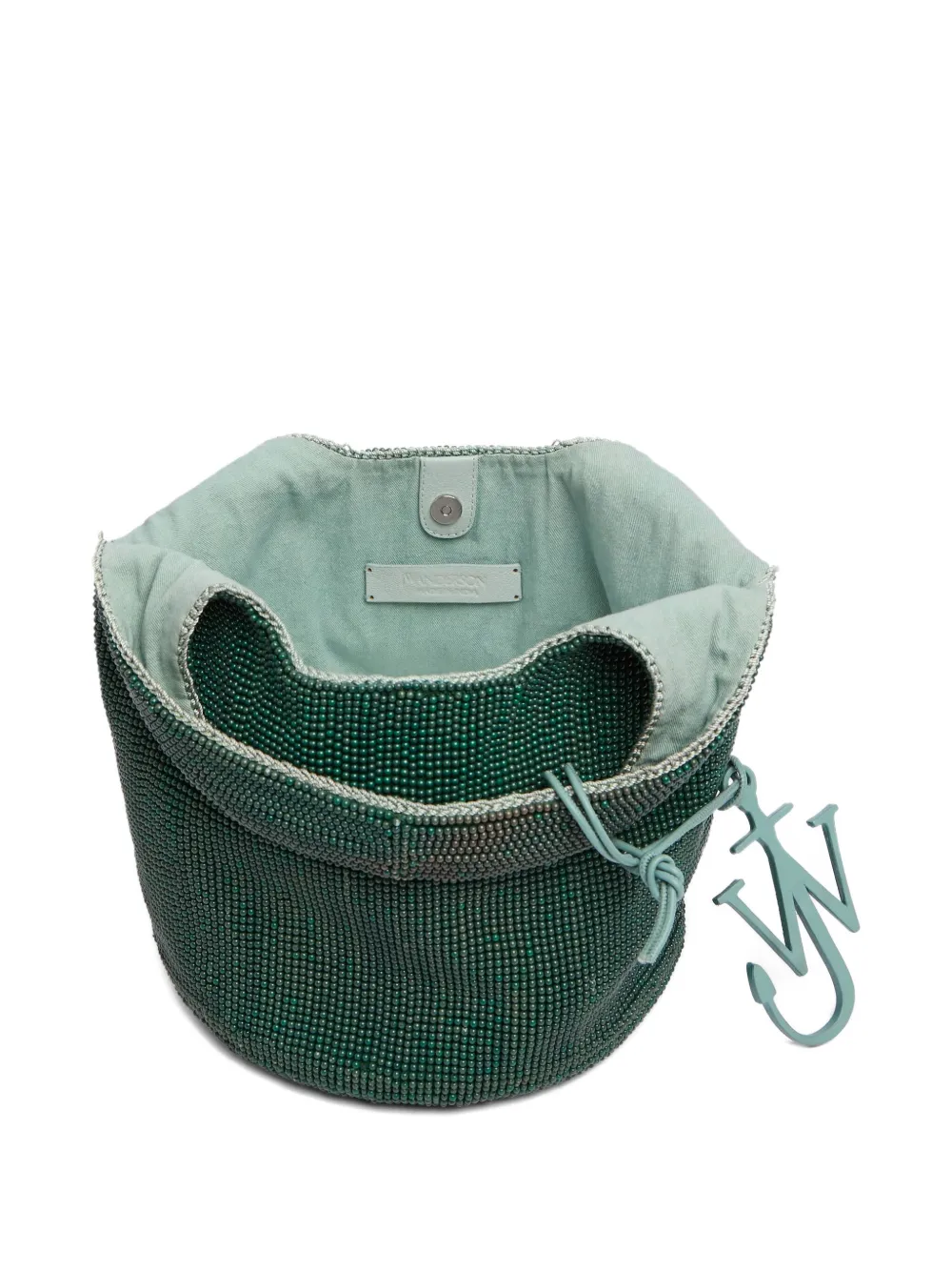 Jw Anderson Beaded Anchor Shoulder Bag In Green