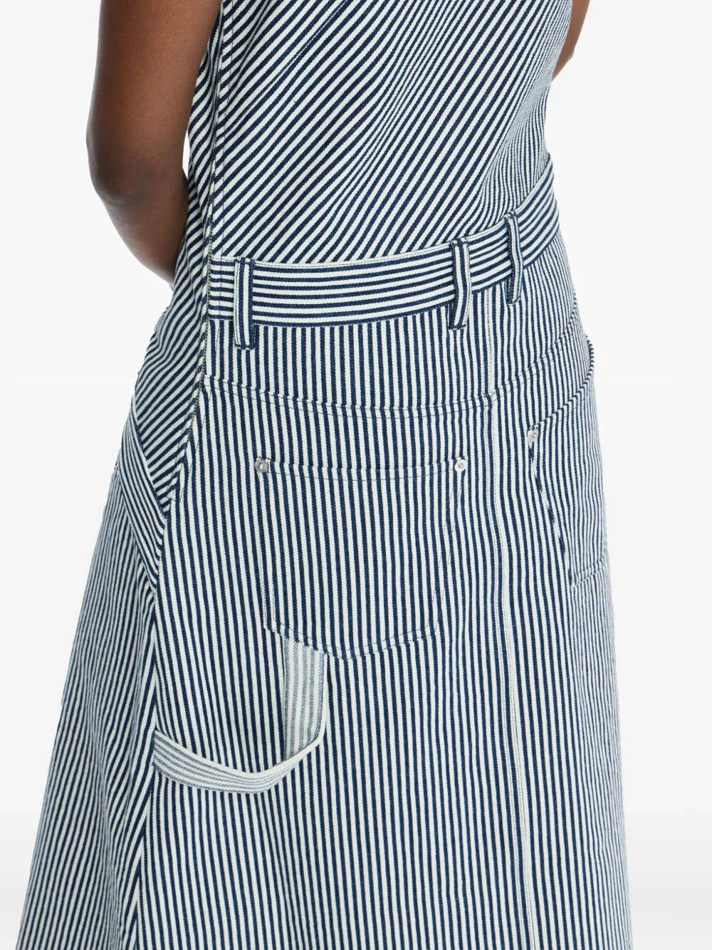 Jw Anderson Stripe-panel Belted Dress In Gray