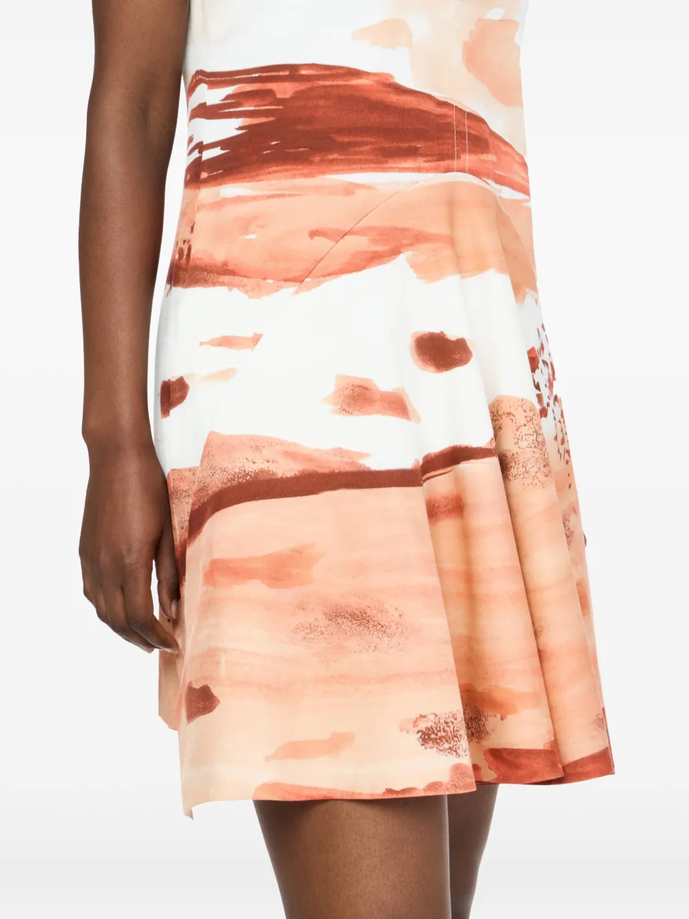Jw Anderson Watercolour Print V-neck Dress In Neutral