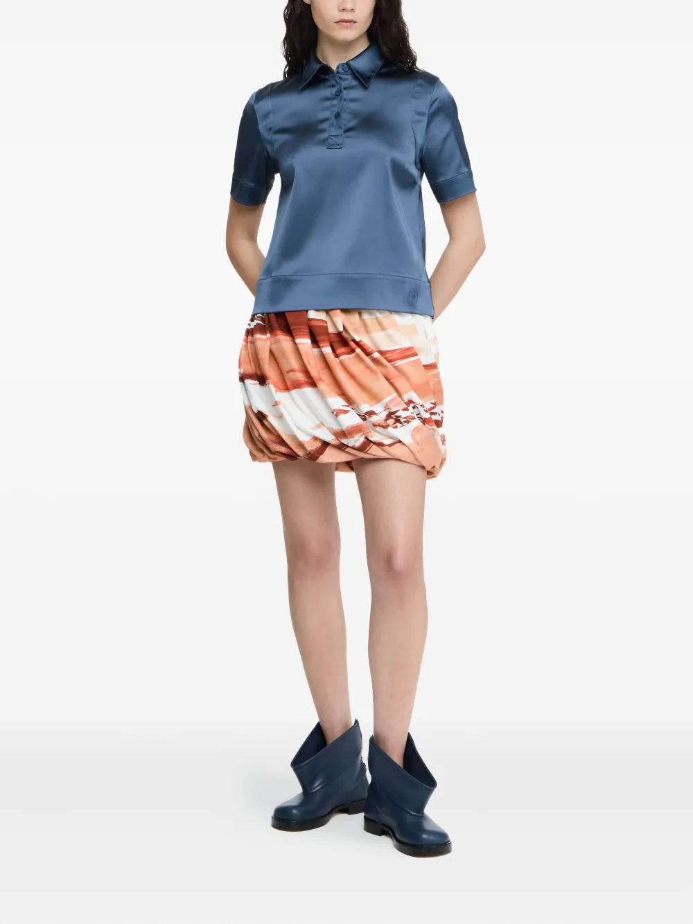 JW Anderson Satijnen poloshirt - Blauw
