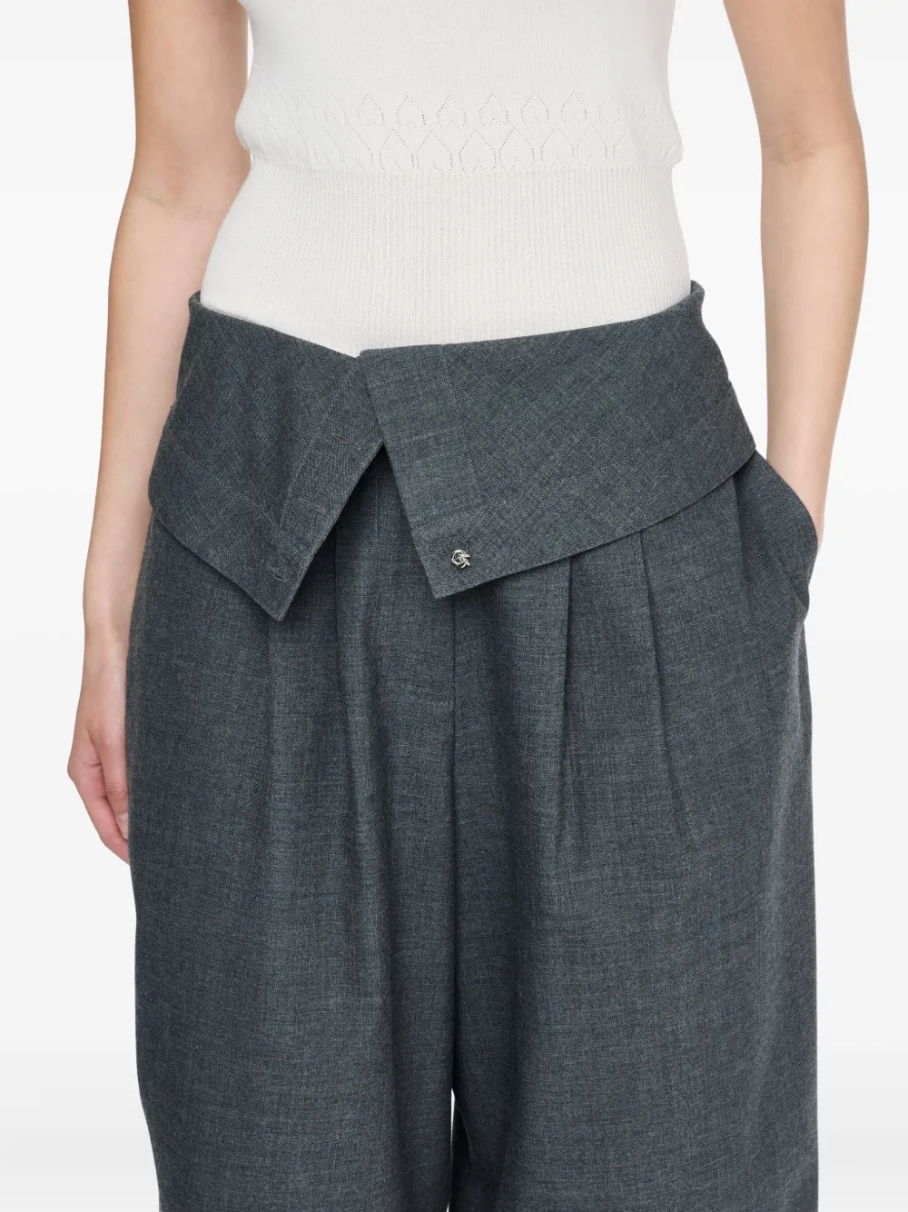 JW Anderson Geplooide broek met gewikkeld effect Grijs