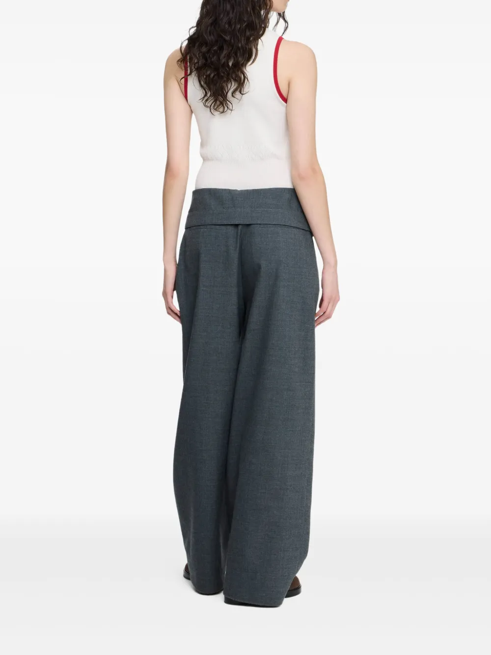 JW Anderson Geplooide broek met gewikkeld effect Grijs