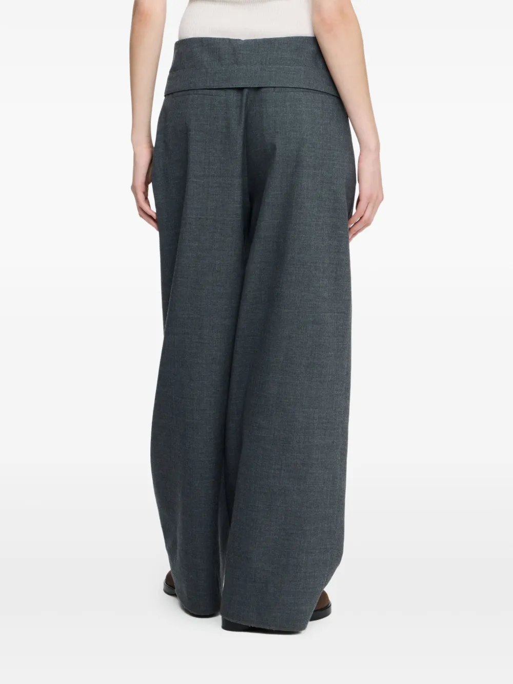 JW Anderson Geplooide broek met gewikkeld effect Grijs