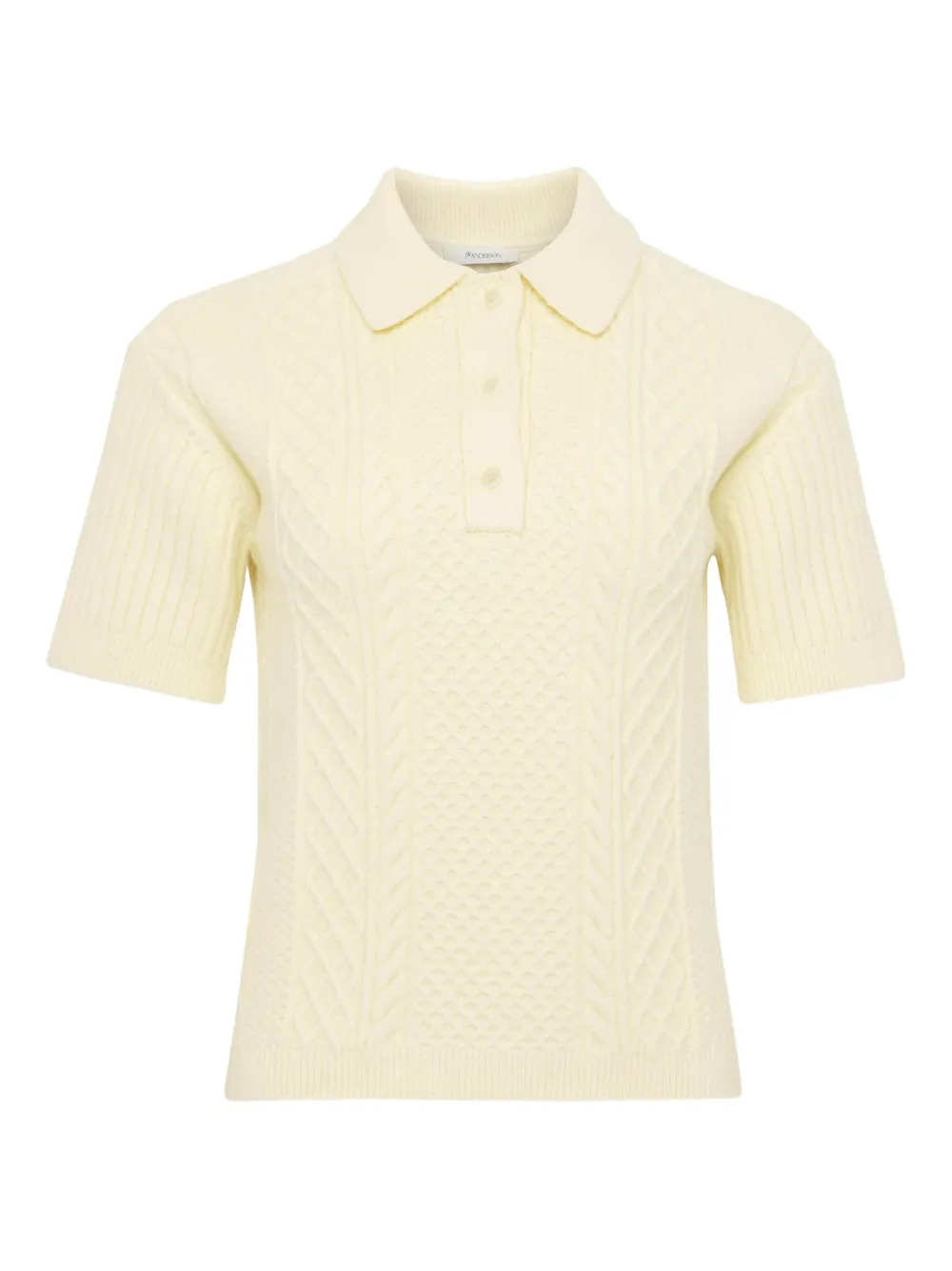 JW Anderson cable-knit polo top Beige