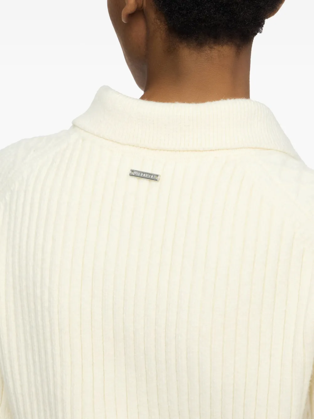 JW Anderson cable-knit polo top Beige