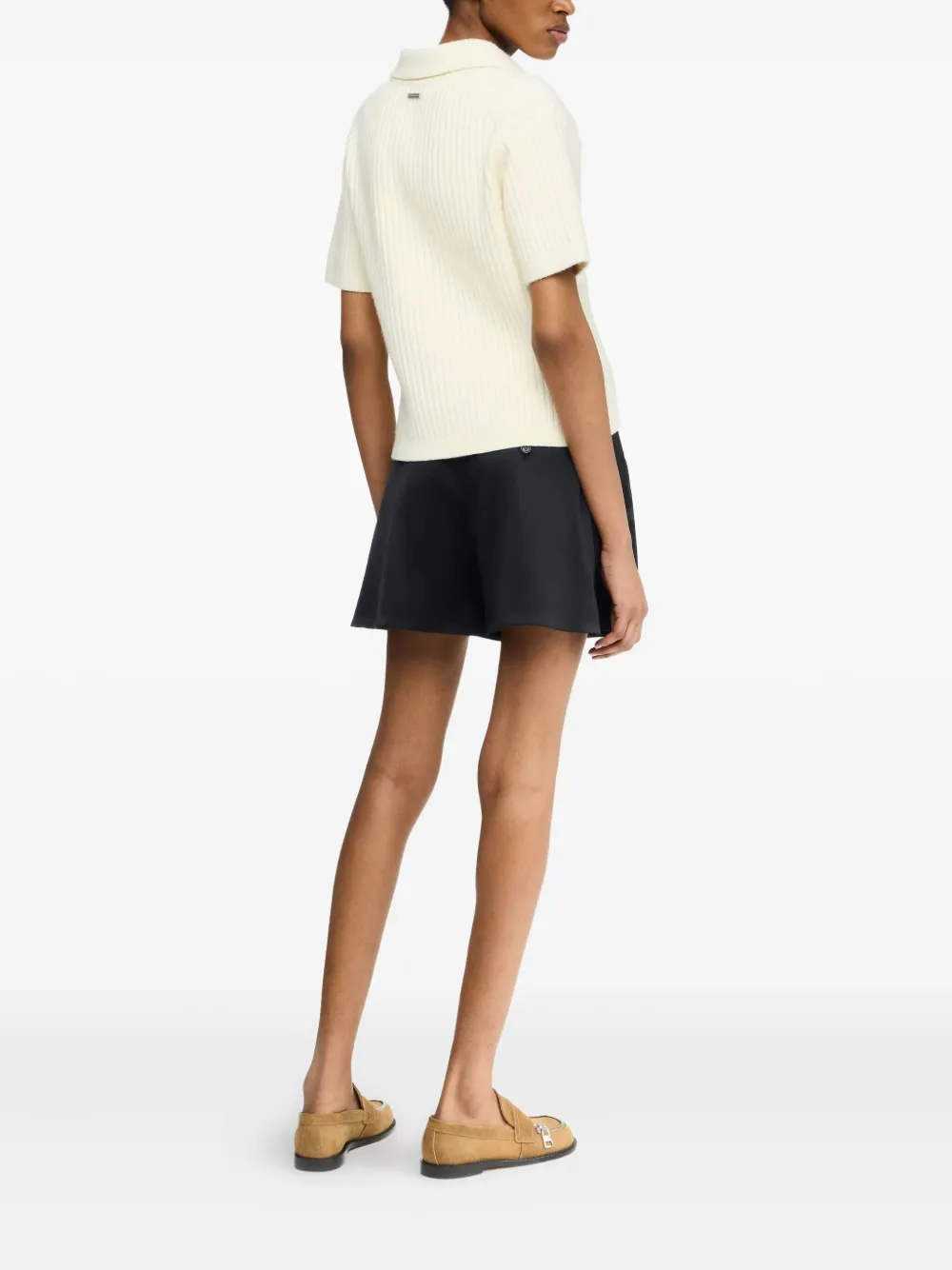 JW Anderson cable-knit polo top Beige
