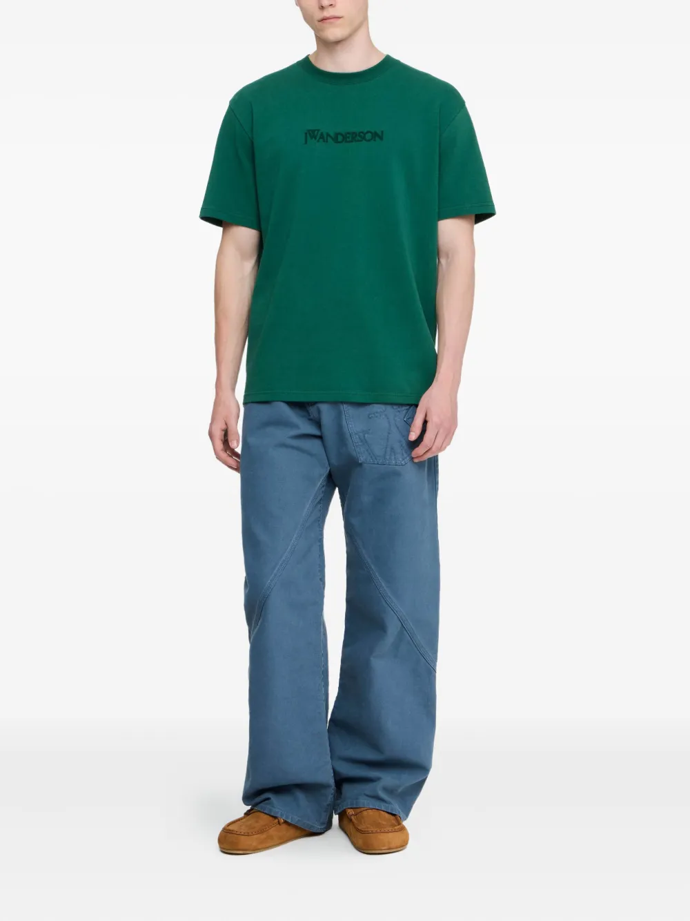 JW Anderson T-shirt met geborduurd logo Groen