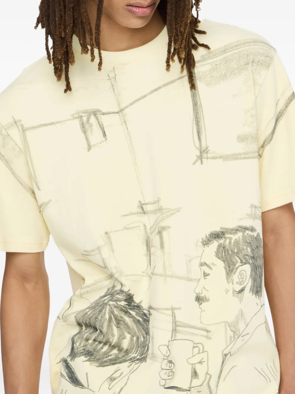 JW Anderson Café Scene T-shirt Geel