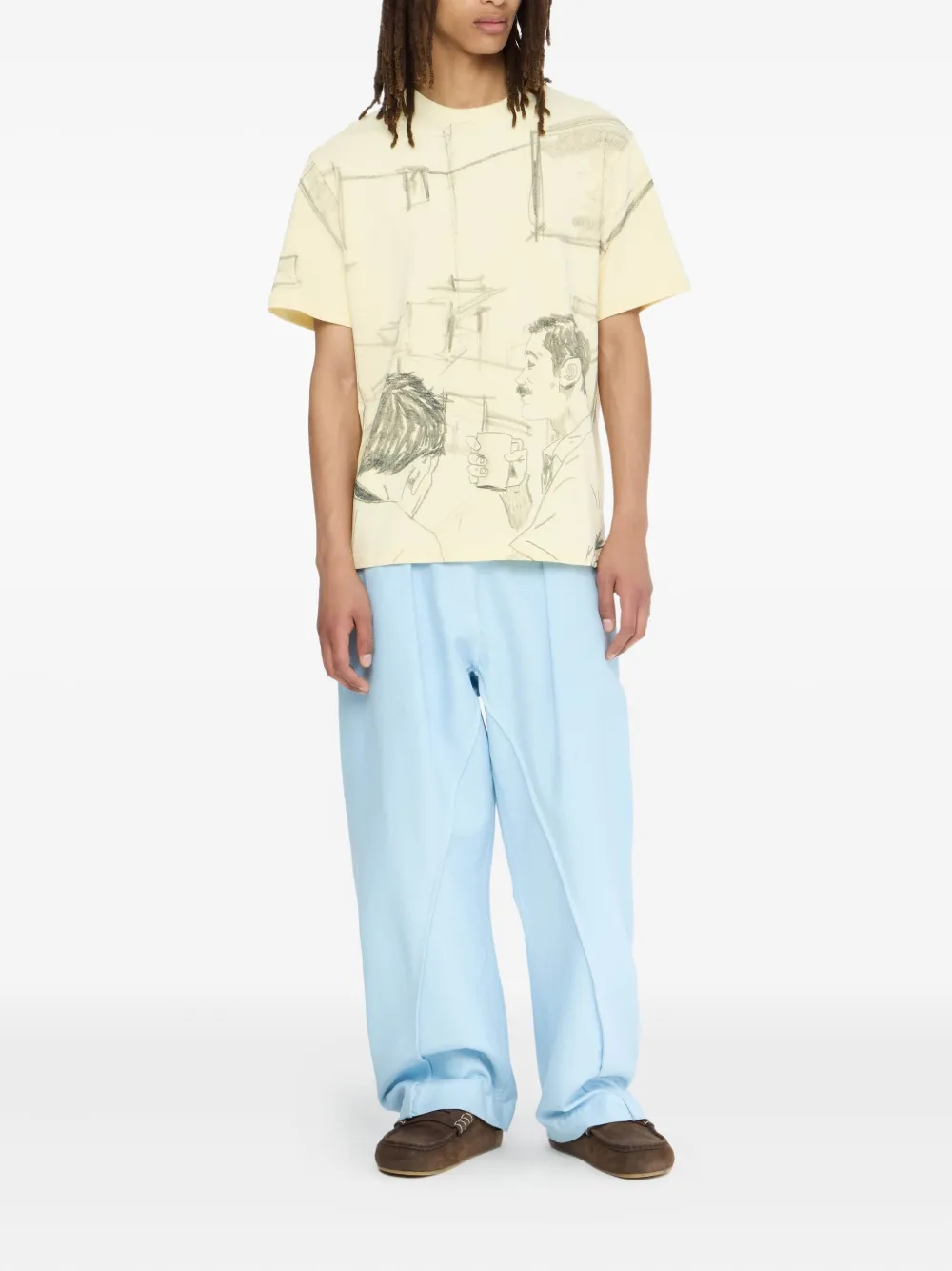 JW Anderson Café Scene T-shirt Geel
