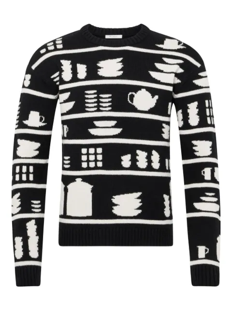 JW Anderson tableware-pattern crew-neck sweater