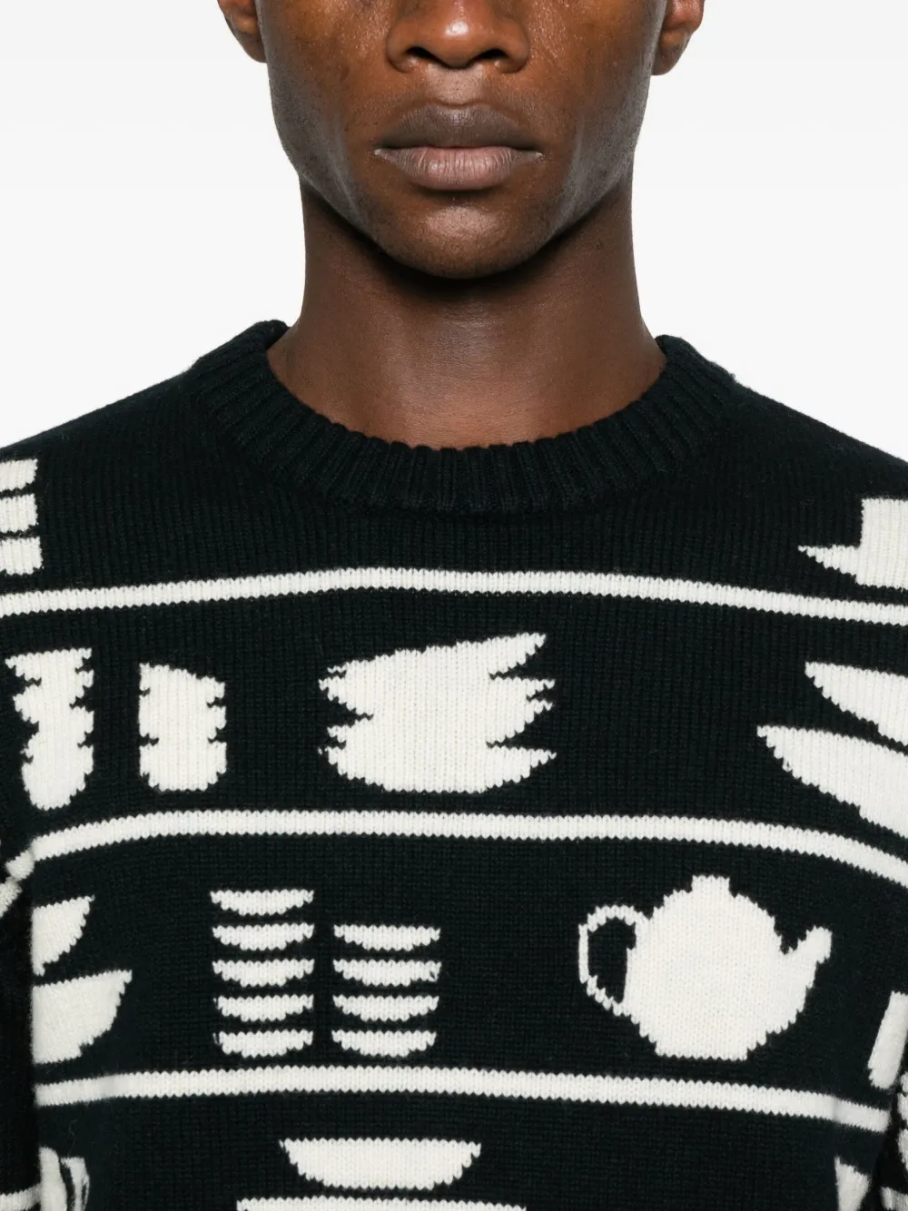 JW Anderson Tableware-pattern Crew-neck Sweater in Black, view 5