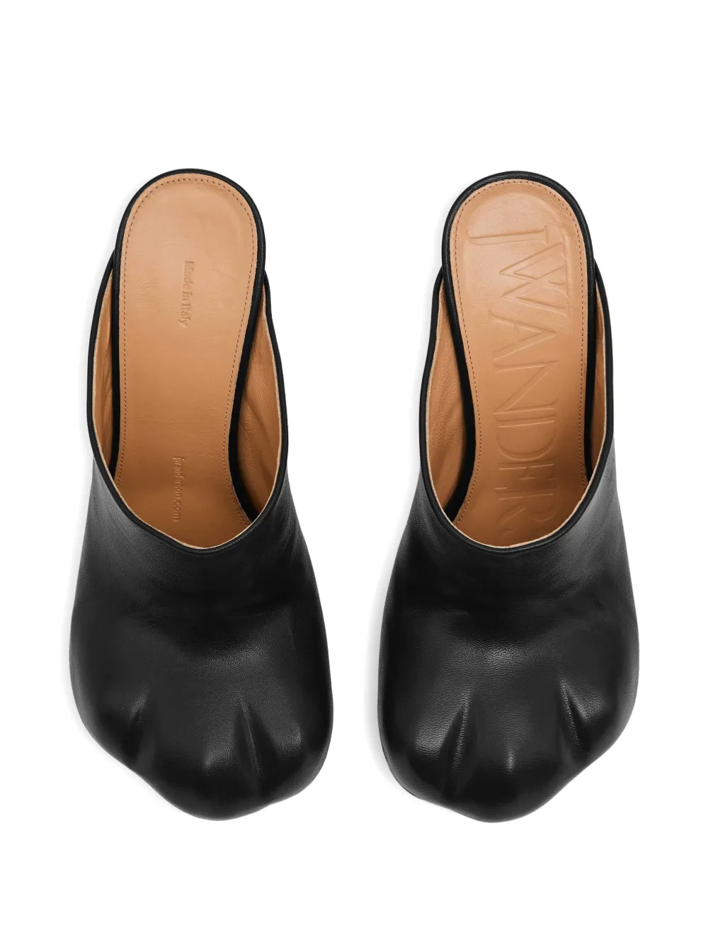 JW Anderson leather heeled mules Black