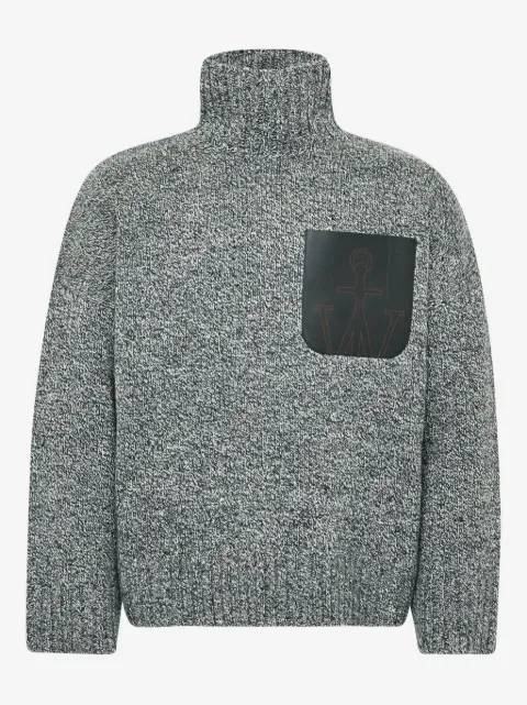 JW Anderson high-neck leather-pocket sweater