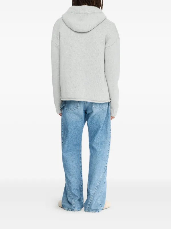 JW Anderson Anchor-logo zip-up Cardigan | Grey | FARFETCH PL