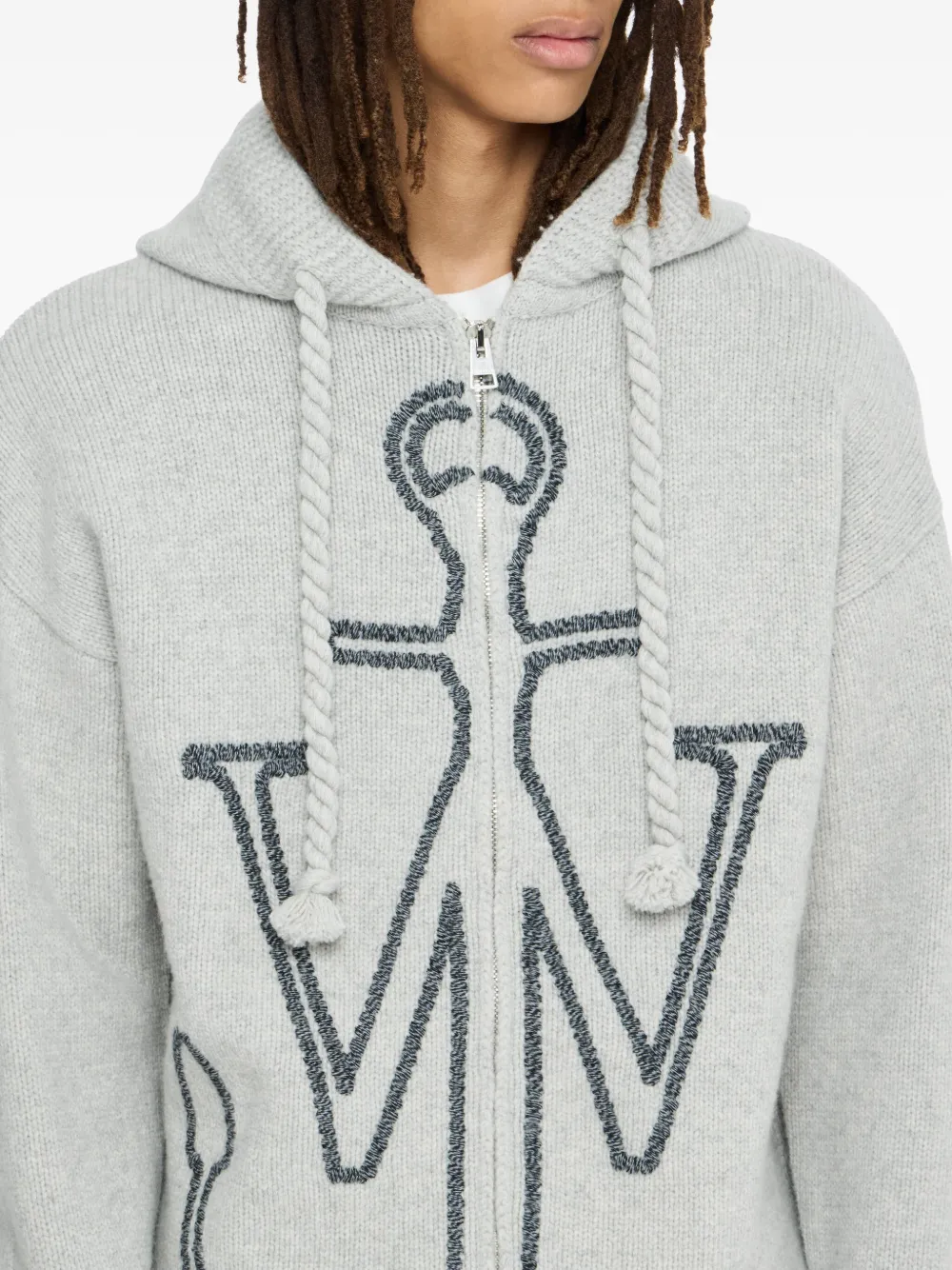 JW Anderson Vest met ankerlogo en rits Grijs
