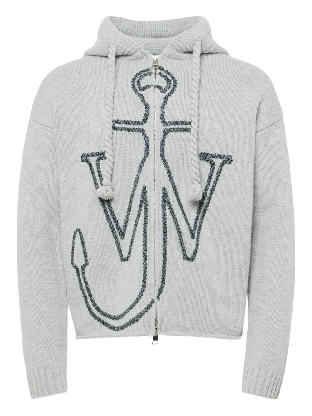 JW Anderson Vest met ankerlogo en rits Grijs