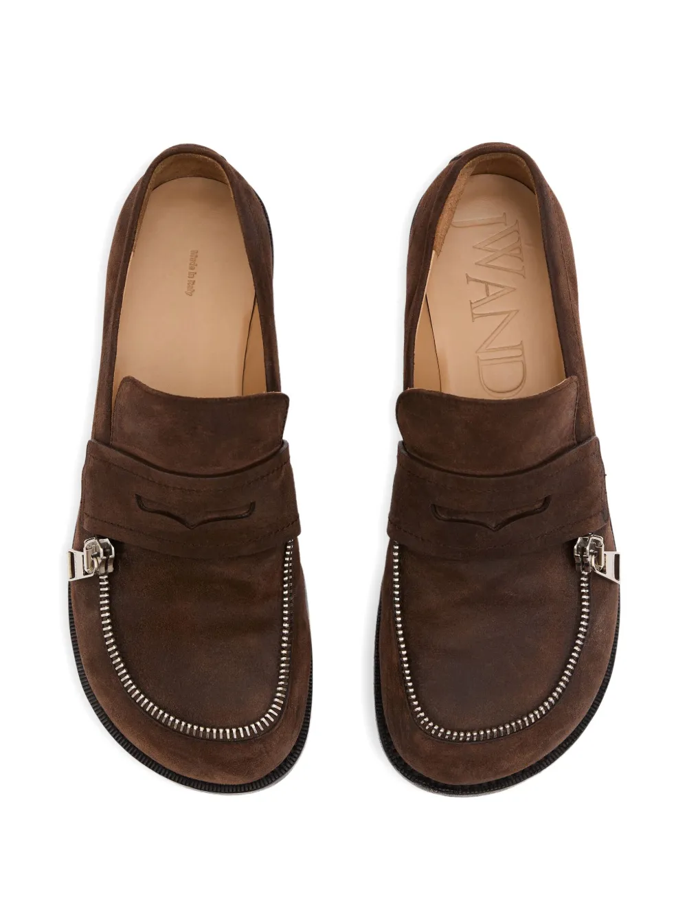JW Anderson suede biker loafers Brown