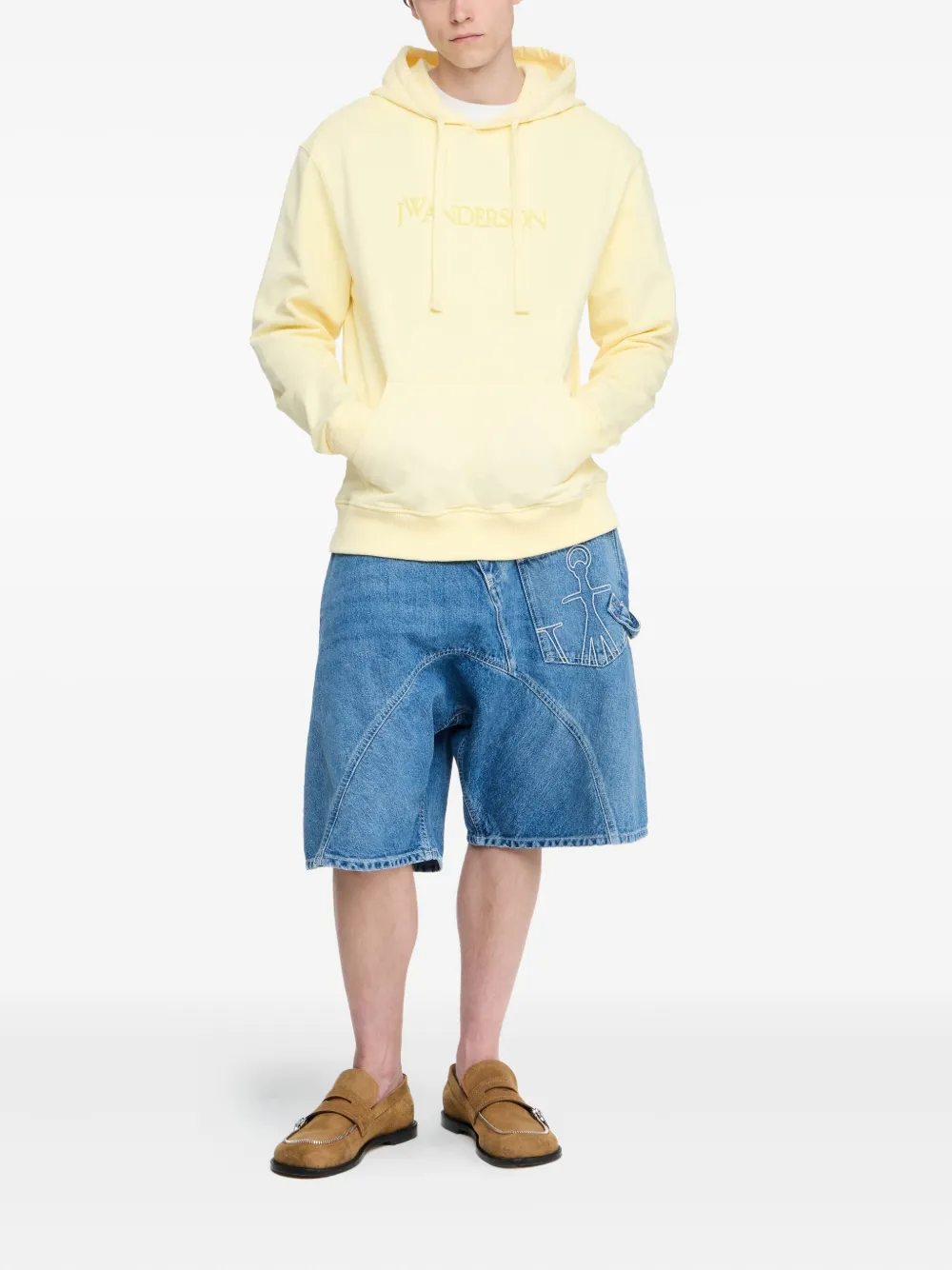 JW Anderson Hoodie met geborduurd logo Geel