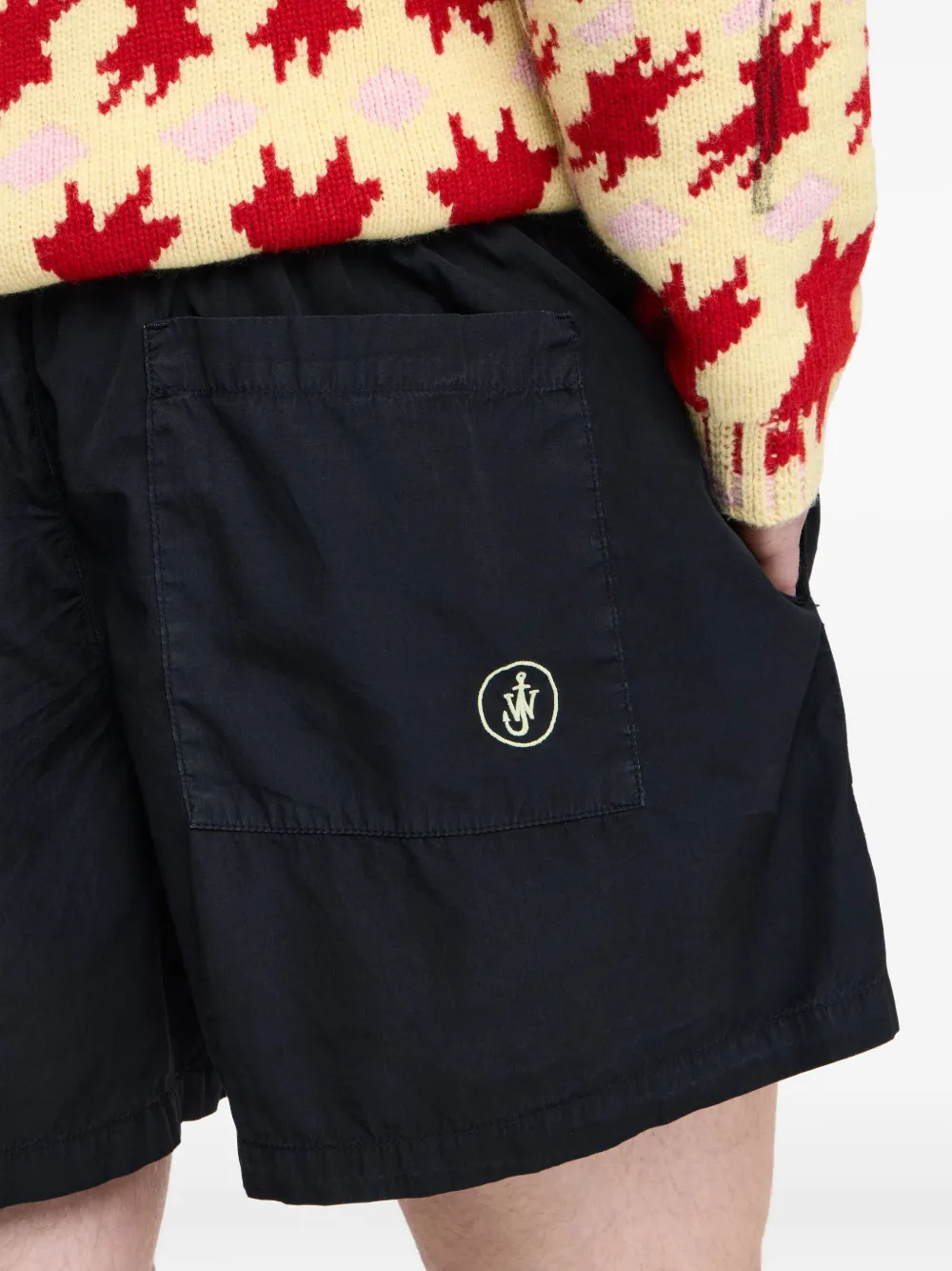 JW Anderson Shorts met geborduurd anker Zwart