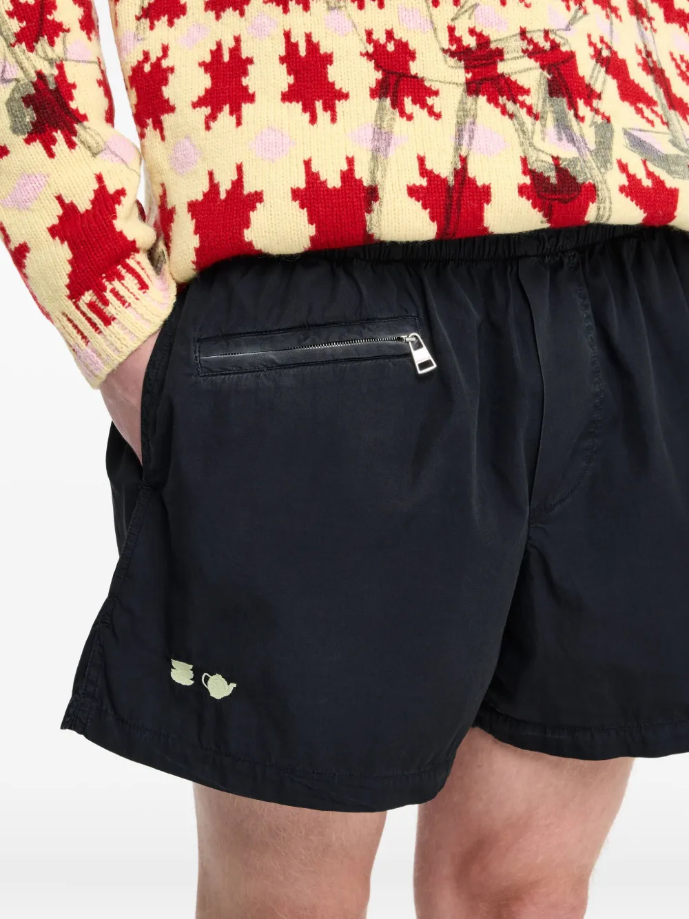 JW Anderson Shorts met geborduurd anker Zwart