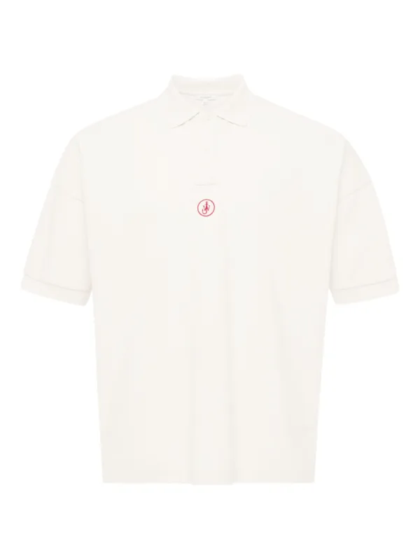 JW Anderson Logo-embroidered Polo Shirt in Neutrals