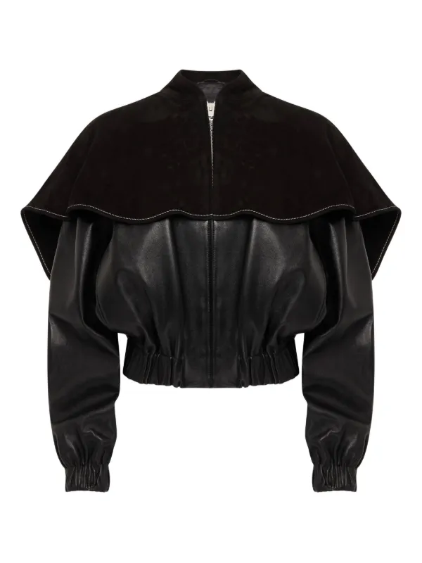JW Anderson ケープ レザージャケット | ブラック | FARFETCH JP